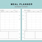 B6 Wide Inserts - Meal Planner with Grocery List
