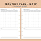 Mini Happy Planner Inserts - Monthly Plan - MO1P