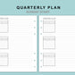B6 Wide Inserts - Quarterly Plan with Calendar