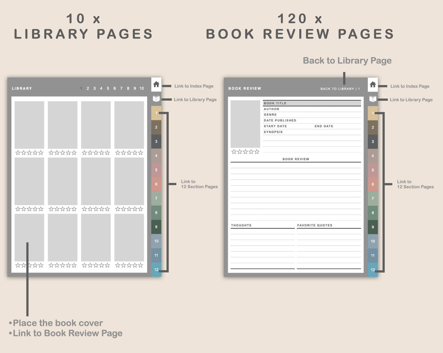 Digital Reading Planner - Portrait - Muted