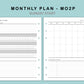 B6 Wide Inserts - Monthly Plan - MO2P - with Habit Tracker
