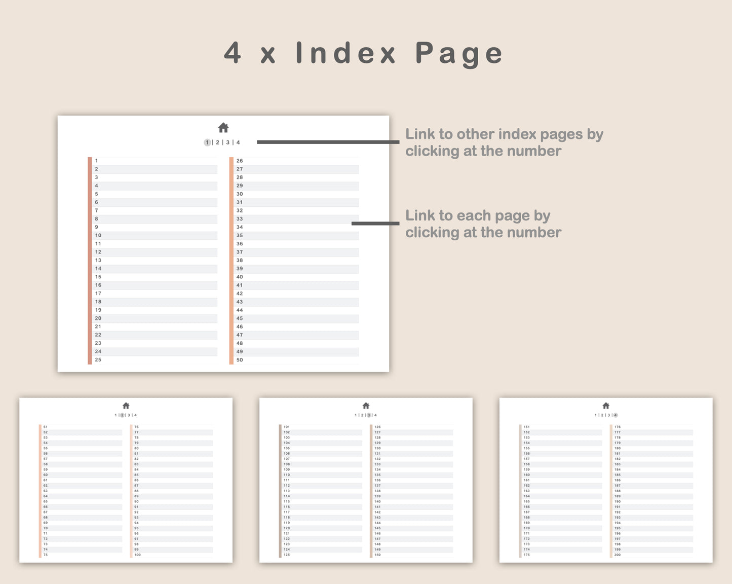 Digital Bullet Journal 200 Pages - Landscape - Neutral