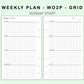 FC Compact Inserts - Weekly Plan - WO2P - Grid