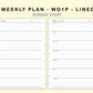 Classic HP Inserts - Weekly Plan - WO1P - Lined