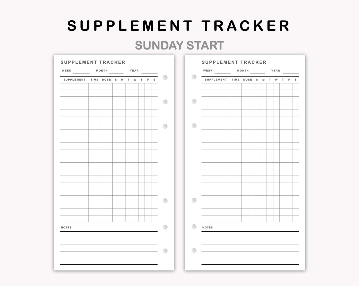 Personal Inserts - Supplement Tracker