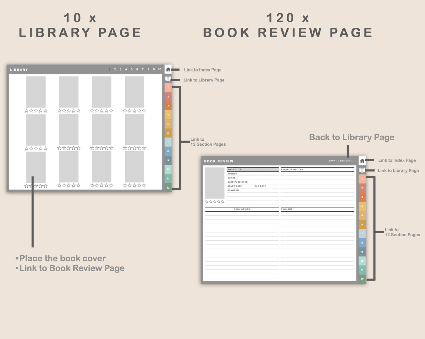 Digital Reading Planner - Landscape - Boho
