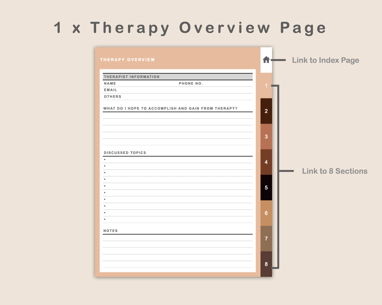 Digital Therapy Journal - Coffee Brown