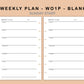 Mini Happy Planner Inserts - Weekly Plan - WO1P - Blank