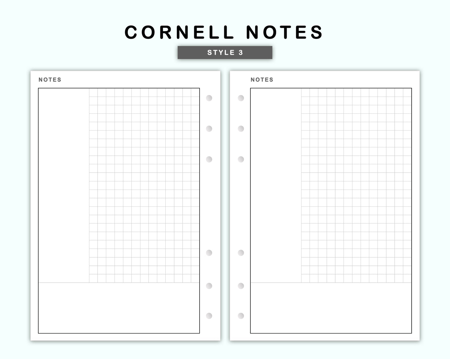 Personal Wide Inserts - Cornell Notes