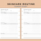 Mini Happy Planner Inserts - Skincare Routine