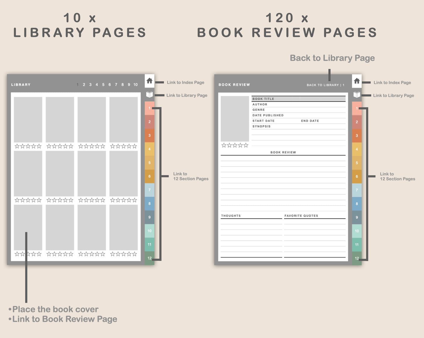Digital Reading Planner - Portrait - Boho