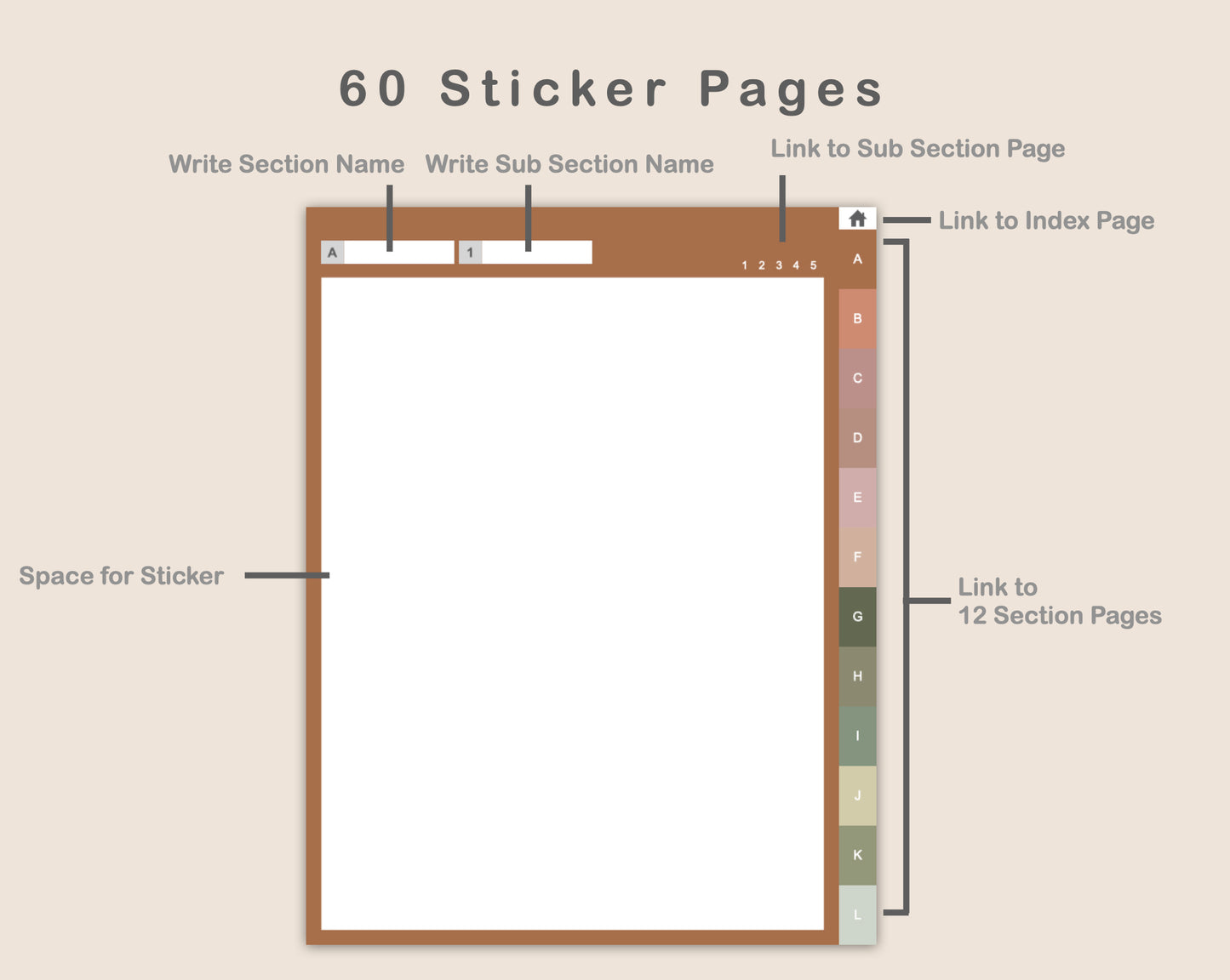 Digital Sticker Book - Portrait - Neutral