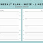 B6 Wide Inserts - Weekly Plan - WO2P - Lined