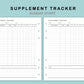 B6 Wide Inserts - Supplement Tracker