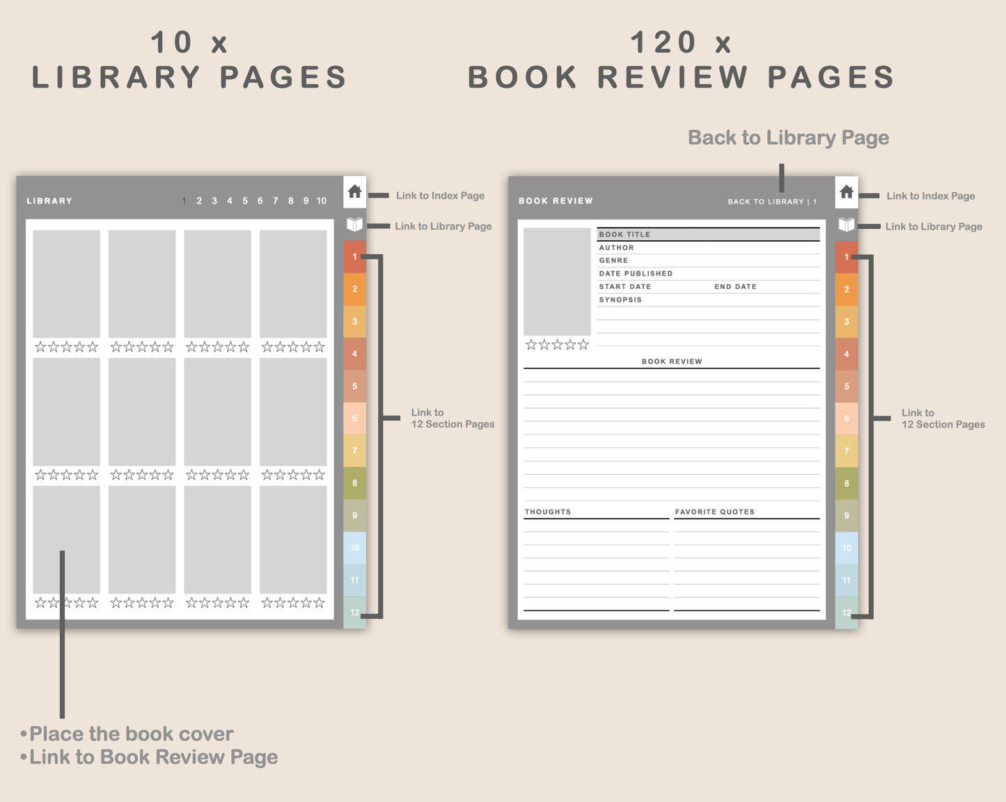 Digital Reading Planner - Portrait - Autumn
