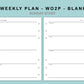 B6 Wide Inserts - Weekly Plan - WO2P - Blank