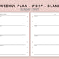 B6 Inserts - Weekly Plan - WO2P - Blank
