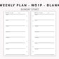 Personal Inserts - Weekly Plan - WO1P - Blank