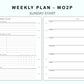 Personal Wide Inserts - Weekly Plan - WO2P - with Habit Tracker