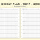 Classic HP Inserts - Weekly Plan - WO1P - Grid