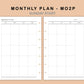 Mini Happy Planner Inserts - Monthly Plan - MO2P