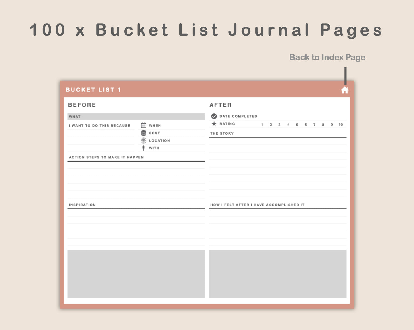Digital Bucket List Journal - Neutral
