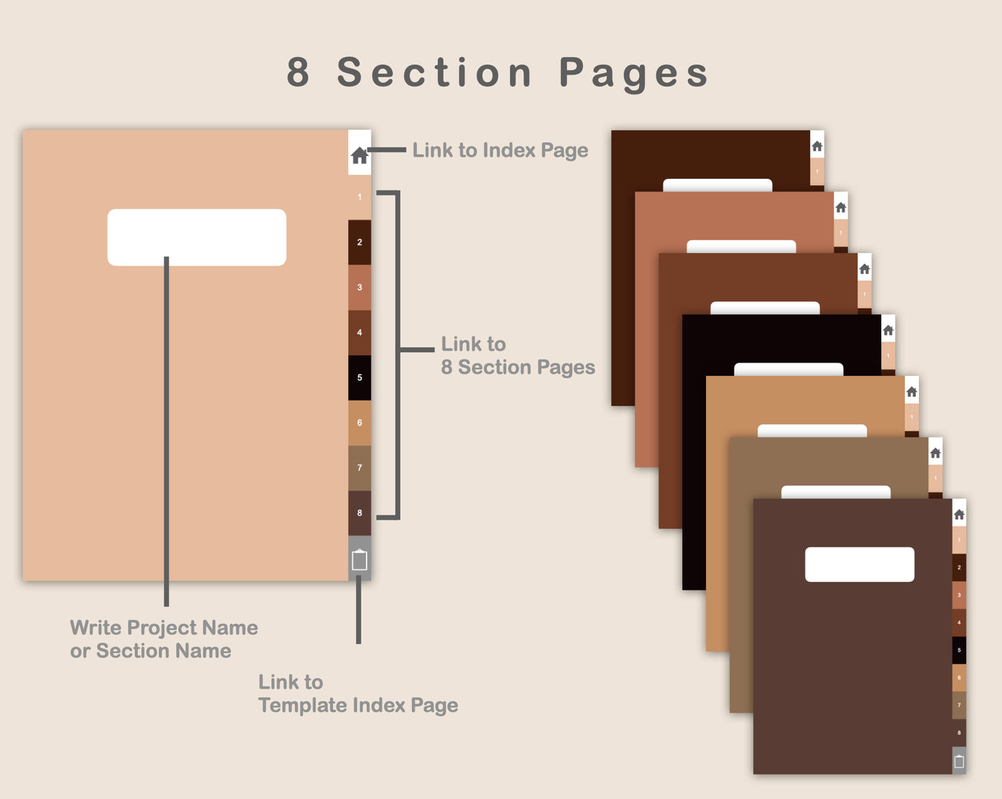 Digital Goal Planner - Brown