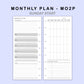 Skinny Classic HP Inserts - Monthly Plan - MO2P - with Habit Tracker
