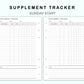 Personal Wide Inserts - Supplement Tracker