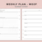 B6 Inserts - Weekly Plan - WO2P - with Habit Tracker