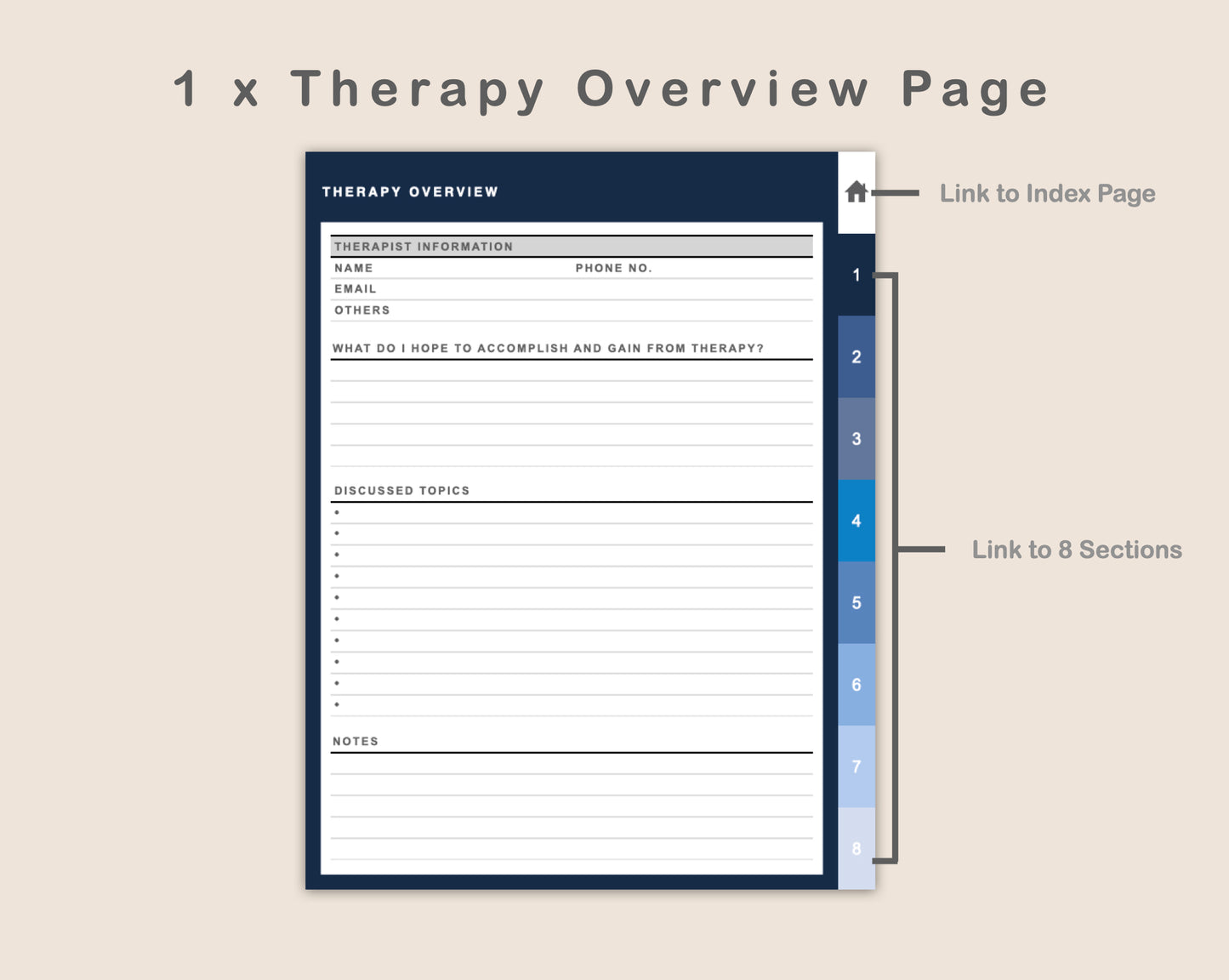 Digital Therapy Journal - Classic Blue