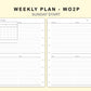 Classic HP Inserts - Weekly Plan - WO2P - with Calendar
