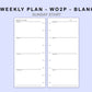 Skinny Classic HP Inserts - Weekly Plan - WO2P - Blank