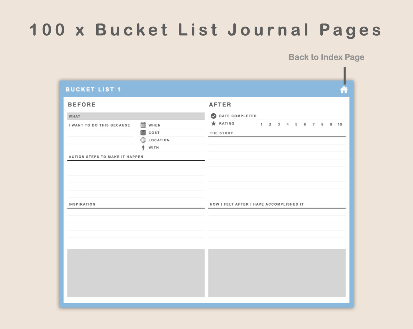 Digital Bucket List Journal - Pastel