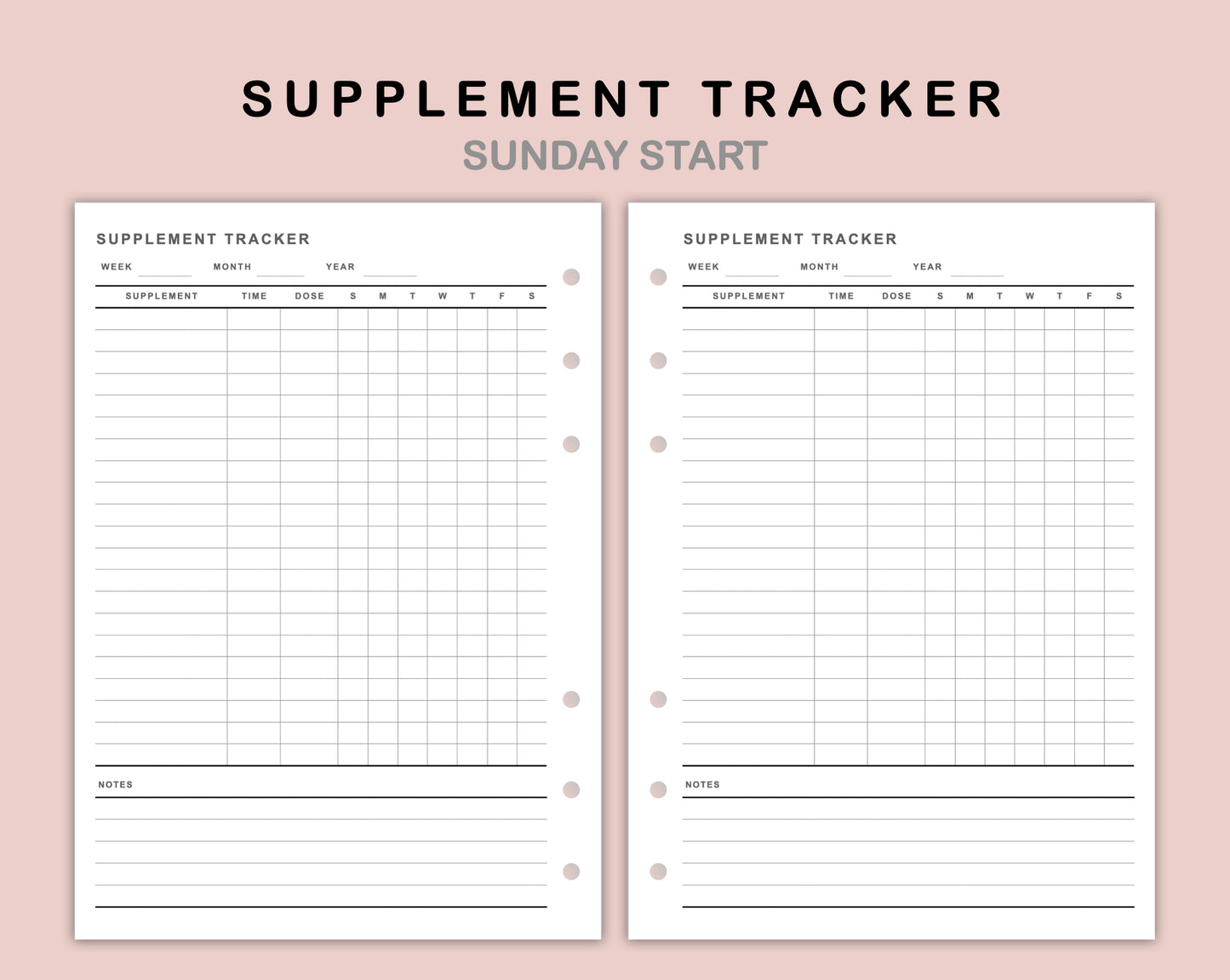 B6 Inserts - Supplement Tracker