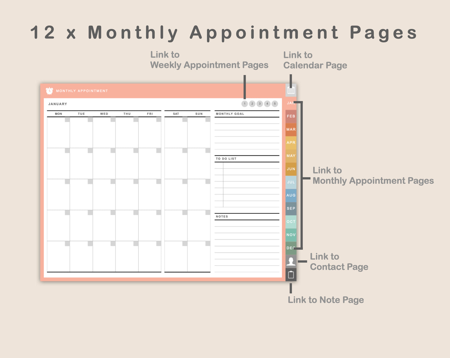 Digital Appointment Planner - Boho