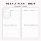 Personal Inserts - Weekly Plan - WO2P - with Calendar