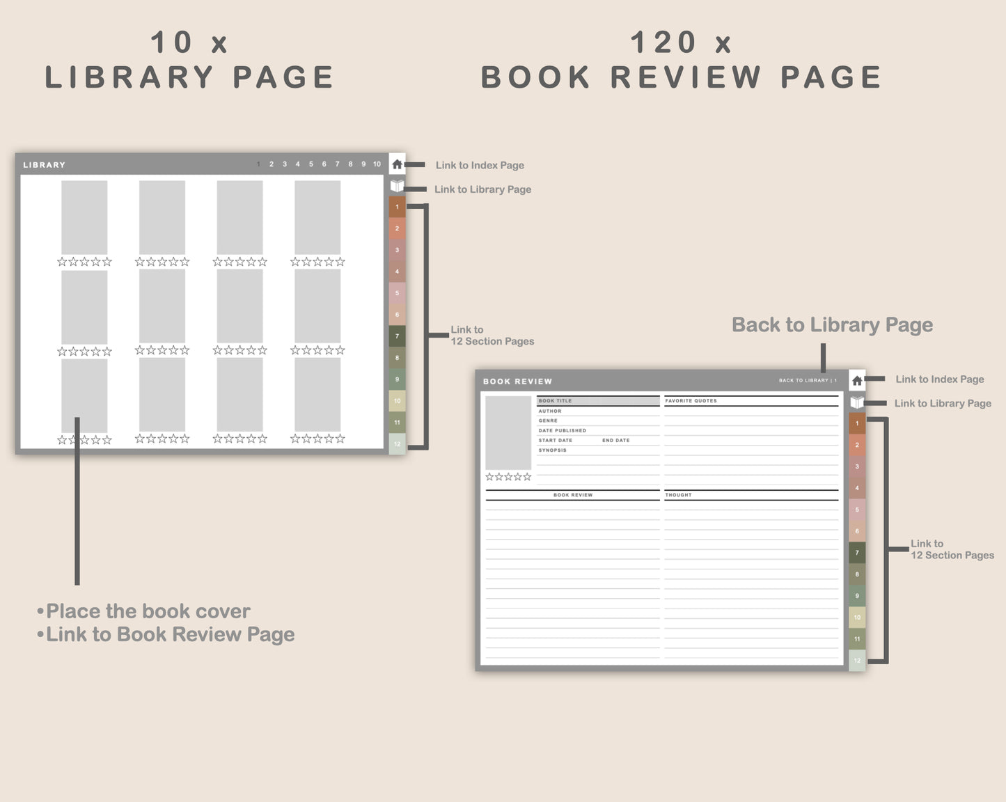 Digital Reading Planner - Landscape - Neutral