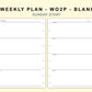 Classic HP Inserts - Weekly Plan - WO2P - Blank