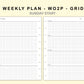 Classic HP Inserts - Weekly Plan - WO2P - Grid