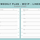 B6 Wide Inserts - Weekly Plan - WO1P - Lined