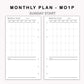 Personal Inserts - Monthly Plan - MO1P