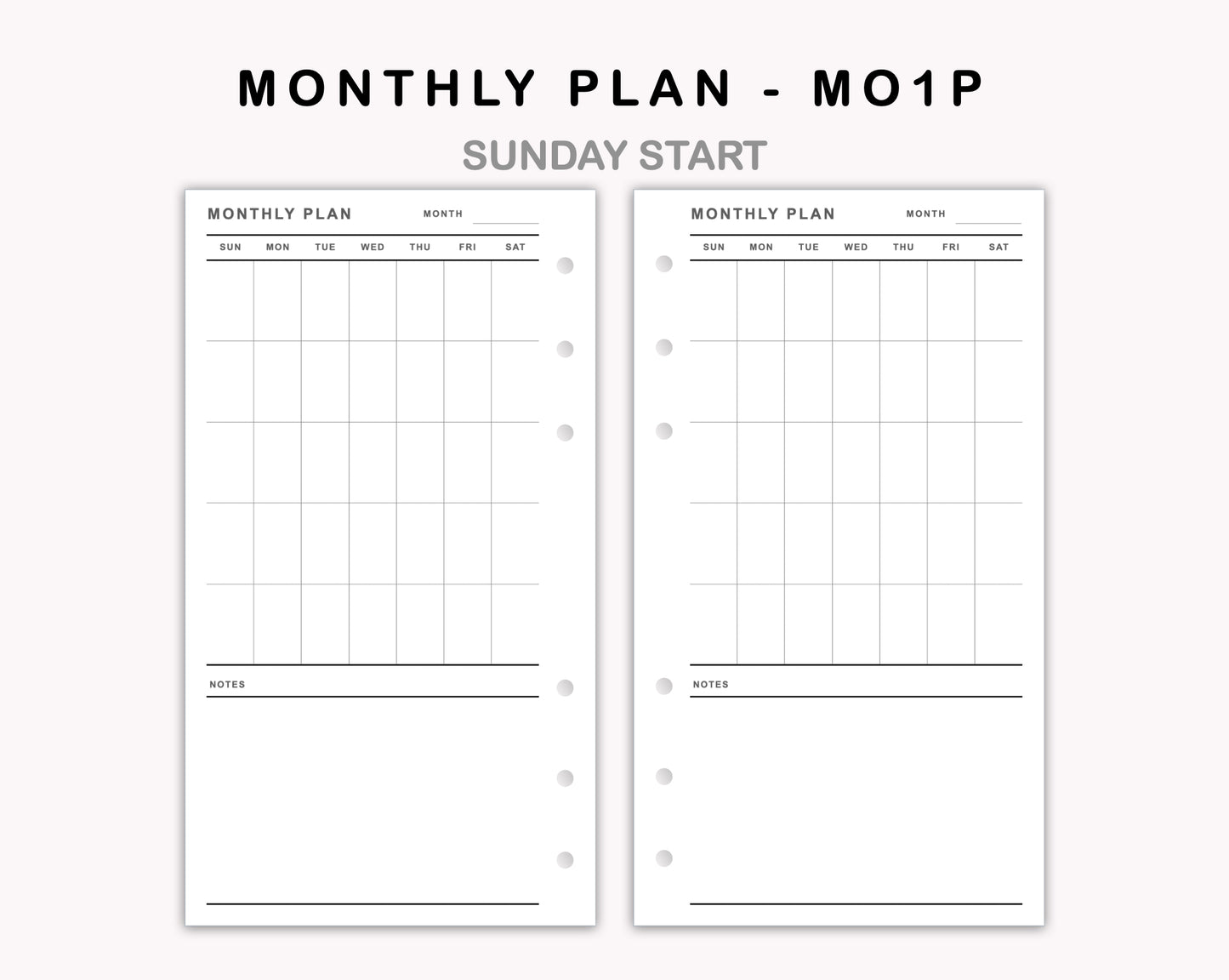 Personal Inserts - Monthly Plan - MO1P
