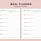B6 Inserts - Meal Planner with Grocery List