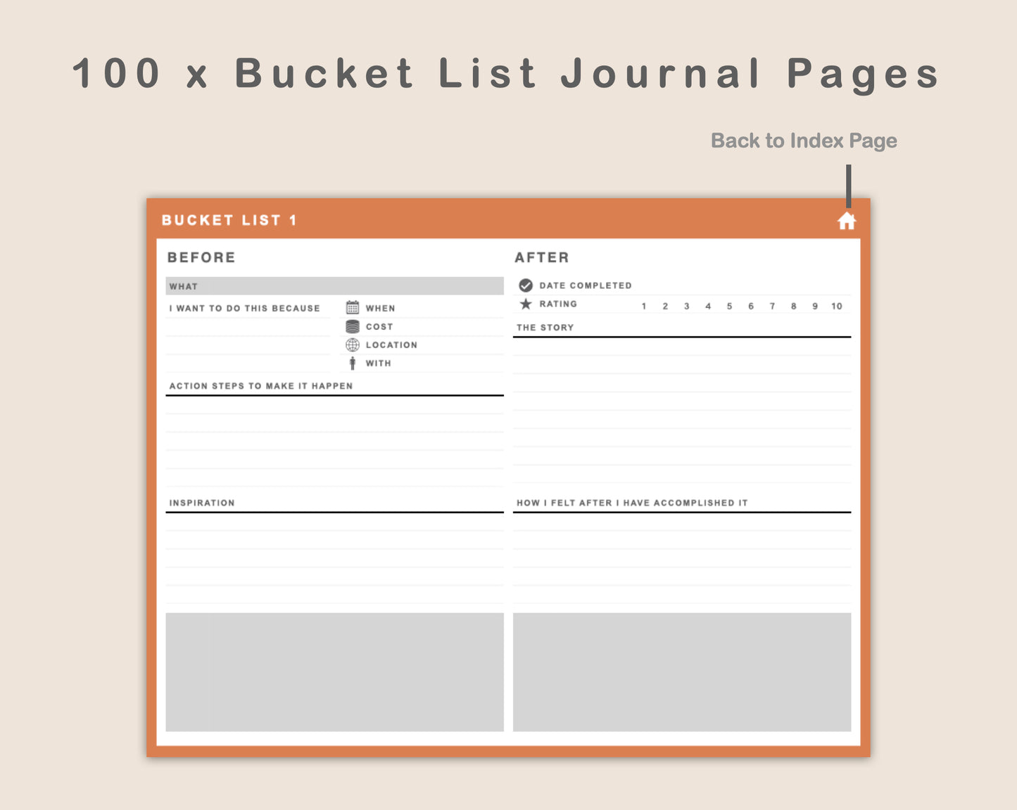 Digital Bucket List Journal - Boho