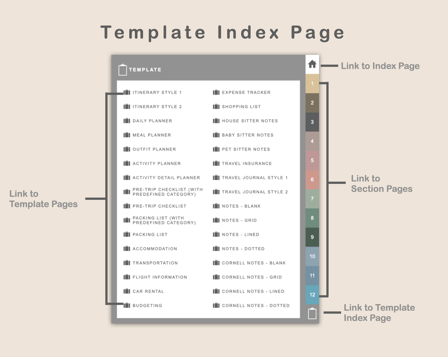 Digital Travel Planner - Portrait - Muted