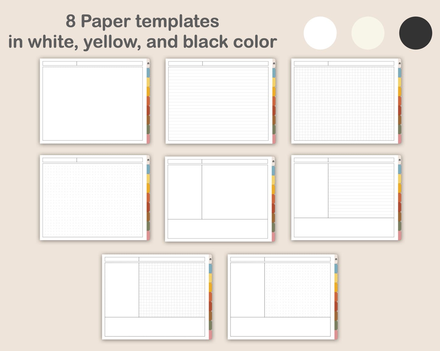 Digital Notebook 8 Tab - Landscape - Vintage