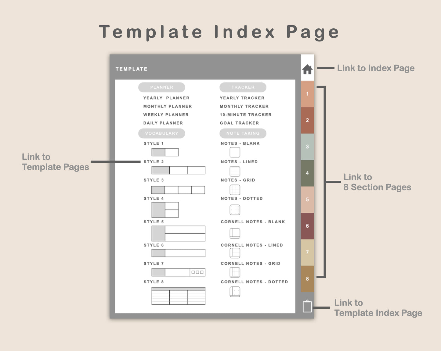 Digital Vocabulary Notebook - Earthy