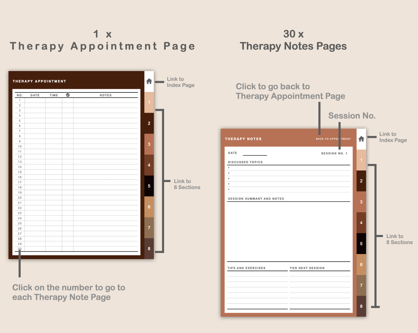 Digital Therapy Journal - Coffee Brown