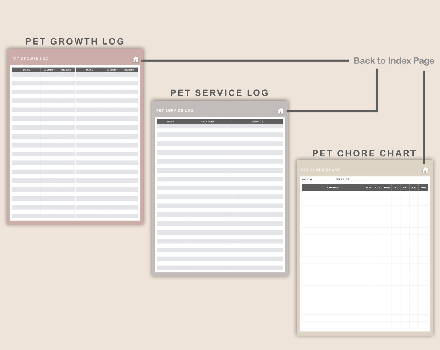 Digital Pet Planner - Neutral